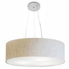 Lustre Pendente Cilíndrico Md-4136 Cúpula em Tecido 80x15cm Linho Bege - Bivolt - Vivare