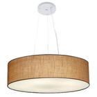 Lustre Pendente Cilíndrico Md-4136 Cúpula em Tecido 80x15cm Palha - Bivolt - Vivare