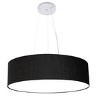 Lustre Pendente Cilíndrico Md-4136 Cúpula em Tecido 80x15cm Preto - Bivolt