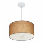 Lustre Pendente Cilíndrico Md-4146 Cúpula em Tecido 40x30cm Palha - Bivolt - Vivare