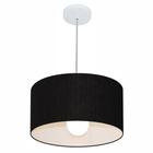 Lustre Pendente Cilíndrico Md-4146 Cúpula em Tecido 40x30cm Preto - Bivolt