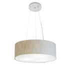 Lustre Pendente Cilíndrico Md-4181 Cúpula em Tecido 40x15cm Rustico Bege - Bivolt