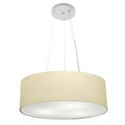 Lustre Pendente Cilíndrico Md-4184 Cúpula em Tecido 45x15cm Algodão Crú - Bivolt - Vivare