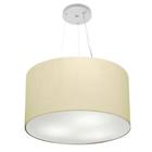 Lustre Pendente Cilíndrico Md-4187 Cúpula em Tecido 45x30cm Algodão Crú - Bivolt