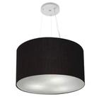 Lustre Pendente Cilíndrico Md-4187 Cúpula em Tecido 45x30cm Preto - Bivolt