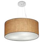 Lustre Pendente Cilíndrico Md-4188 Cúpula em Tecido 50x25cm Palha - Bivolt - Vivare