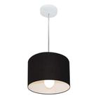 Lustre Pendente Cilíndrico Md-4201 Cúpula em Tecido 25x25cm Preto - Bivolt - Vivare