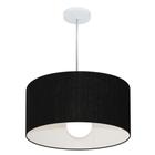 Lustre Pendente Cilíndrico Md-4204 Cúpula em Tecido 45x25cm Preto - Bivolt - Vivare