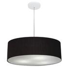 Lustre Pendente Cilíndrico Md-4218 Cúpula em Tecido 55x15cm Preto - Bivolt