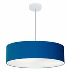 Lustre Pendente Cilíndrico Md-4221 Cúpula em Tecido 60x15cm Azul Marinho - Bivolt