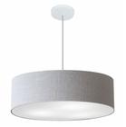 Lustre Pendente Cilíndrico Md-4221 Cúpula em Tecido 60x15cm Rustico Cinza - Bivolt