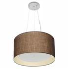 Lustre Pendente Cilíndrico Md-4319 Cúpula em Tecido 40x25cm Café / Bege - Bivolt - Vivare