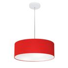 Lustre Pendente Cilíndrico Vivare Md-4132 Cúpula em Tecido 40x15cm - Bivolt