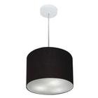 Lustre Pendente Cilíndrico Vivare Md-4210 Cúpula em Tecido 30x25cm - Bivolt