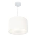 Lustre Pendente Cilíndrico Vivare Md-4211 Cúpula em Tecido 35x25cm - Bivolt