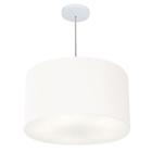 Lustre Pendente Cilíndrico Vivare Md-4250 Cúpula em Tecido 45x30cm - Bivolt - LUSTRES VIVARE