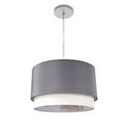 Lustre Pendente Cilíndrico Vivare Md-4383 Cúpula em Tecido 45x25cm - Bivolt - LUSTRES VIVARE