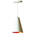 Lustre Pendente Cone Branco Para Hall - Nova Lume