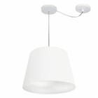 Lustre Pendente Cone Com Desvio de Centro Vivare Md-4276 Cúpula em Tecido 30x40cm - Bivolt