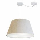 Lustre Pendente Cone Com Desvio Linho Bege MJ-4278 Para Mesa de Jantar e Estar