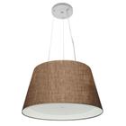 Lustre Pendente Cone Md-4119 Cúpula em Tecido 21/40x30cm Café / Branco - Bivolt