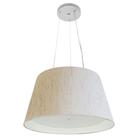 Lustre Pendente Cone Md-4119 Cúpula em Tecido 21/40x30cm Linho Bege / Branco - Bivolt