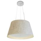 Lustre Pendente Cone Md-4119 Cúpula em Tecido 21/40x30cm Rustico Bege / Bege - Bivolt