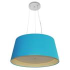 Lustre Pendente Cone Md-4144 Cúpula em Tecido 25x50x40cm Turquesa / Bege