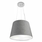 Lustre Pendente Cone Md-4152 Cúpula em Tecido 30/40x30cm Rustico Cinza - Bivolt