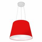 Lustre Pendente Cone Md-4152 Cúpula em Tecido 30/40x30cm Vermelho - Bivolt