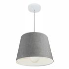 Lustre Pendente Cone Md-4240 Cúpula em Tecido 30/40x30cm Rustico Cinza - Bivolt