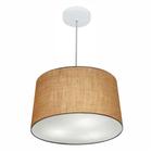 Lustre Pendente Cone Md-4247 Cúpula em Tecido 30/45x40cm Palha - Bivolt