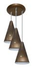 Lustre Pendente Cone Triplo Ideal Mesa De Jantar, Quarto