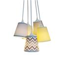 Lustre Pendente Crie Casa Cinza e Amarelo Chevron