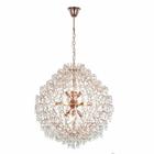 Lustre Pendente Cristais em Metal Dourado 8E14 60cm - PARIS LUZ