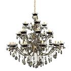 Lustre Pendente Cristal 8503/24 -Diamante - Preto / Dourado