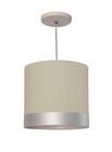 Lustre Pendente Cúpula Cinza com Detalhe Prata 25x25 1-E27 - Tom luz