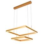 Lustre Pendente DCD03045 2 Quadrados 4060CM 160W 3000K 12600LM METAL ESCOVADO DOURADO+ACRILICO CABO: 2,5M