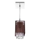 Lustre Pendente De Cupula Quad Cganza Cristal Acrílic Marrom