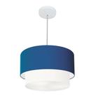 Lustre Pendente Duplo Cilíndrico Vivare Md-4159 Cúpula Tecido 40x35cm - Bivolt