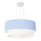 Lustre Pendente Duplo Cilíndrico Vivare Md-4179 Cúpula Tecido 70x60cm - Bivolt