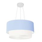 Lustre Pendente Duplo Cilíndrico Vivare Md-4369 Cúpula Tecido 45x40cm - Bivolt