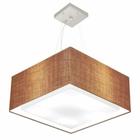 Lustre Pendente Duplo Quadrado Md-4128 Cúpula em Tecido 30/70x70cm Palha - Bivolt - Vivare