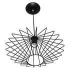 Lustre Pendente Esfera Chapeu Sirius Preto Sala Quarto