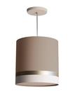 Lustre Pendente Faixas Bronze Cúpula 25x25 - Tom Luz