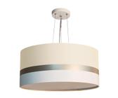 Lustre Pendente Faixas Bronze Cúpula Branco 30X15