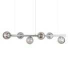 Lustre Pendente Figo BRANCO - 6 Globos Esfera Vidro Fume