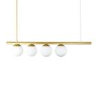 Lustre Pendente Figo com 4 Globos Esfera de Vidro - Ouro - Trybo Design