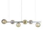 Lustre Pendente Figo PRATA - 6 Globos Esfera de Vidro Âmbar - Love Loft