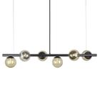 Lustre Pendente Figo PRETO - 6 Globos Esfera de Vidro Âmbar - Love Loft